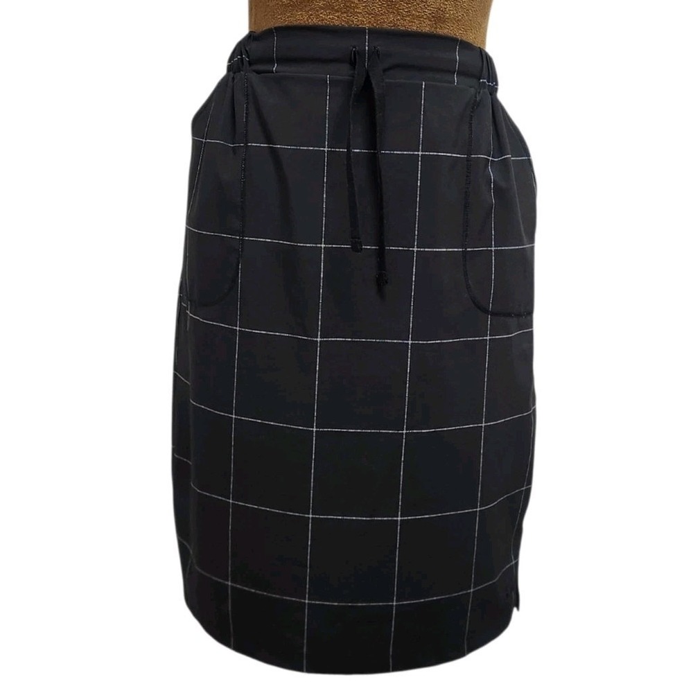Albion Skirt Women's Size XS Windowpane Plaid Black Athletic Casual Pockets